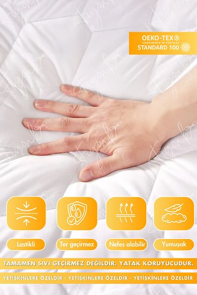 Fiyonk Home Quilted 100% Cotton Fitted Mattress Protector Mattress - All Sizes Double Single