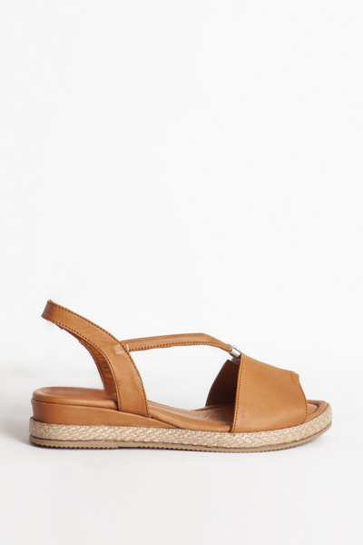 Dericlub Kadın Comfort Günlük Sandalet Gerçek Deri Zy 1276 Taba