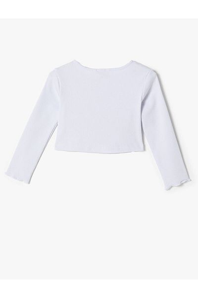 Koton Košilková halenka Crew Neck Dlouhý rukáv Srdce Okno Detailní Bavlna