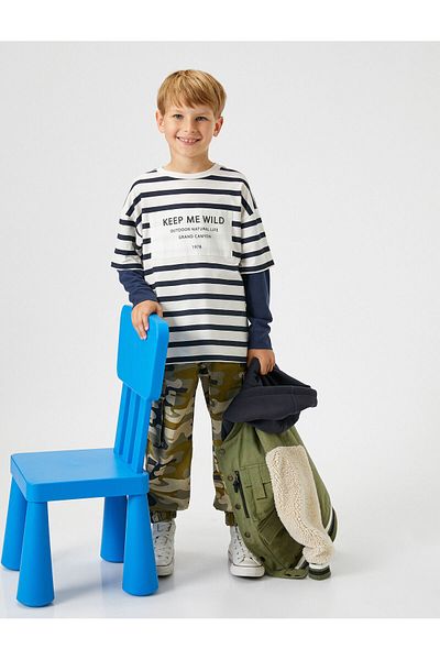 Koton Long Sleeve Printed Crew Neck T-Shirt - Reglan