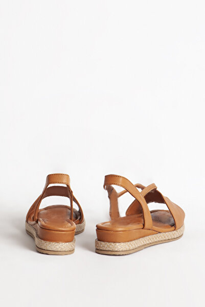 Dericlub Kadın Comfort Günlük Sandalet Gerçek Deri Zy 1276 Taba