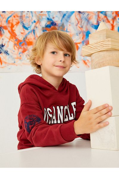 Koton 4wkb10177tk 459 Claret Red Boys' Cotton Jersey Sweatshirt