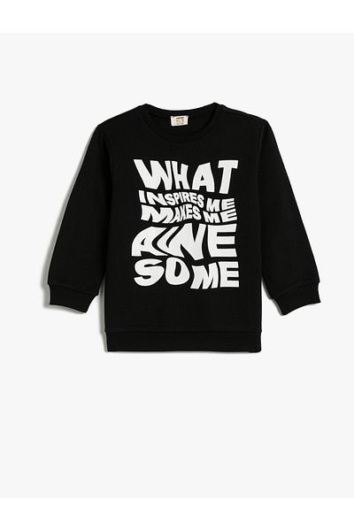 Koton Printed Sweatshirt Licensed Raised Long Sleeve Crew Neck Printed Cotton