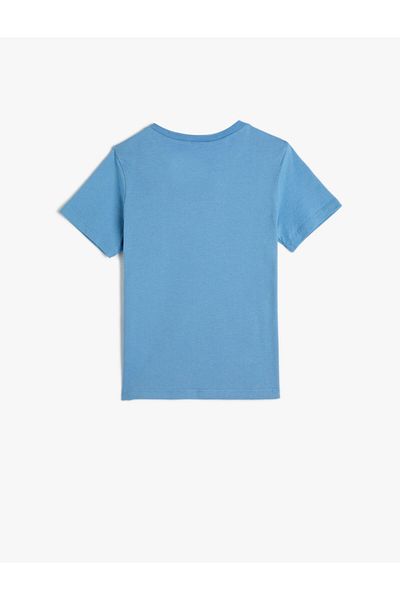 Koton T-Shirt Summer Themed Short Sleeve Crew Neck Cotton