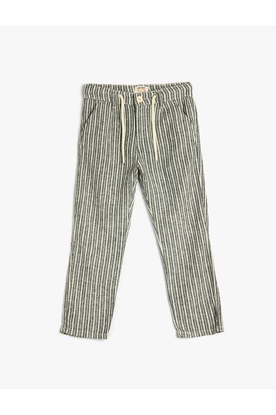 Koton Linen Trousers Tie Waist Pocket