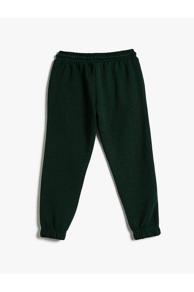 Koton College Jogger Sweatpants with Drawstring Waist Tie Pocket