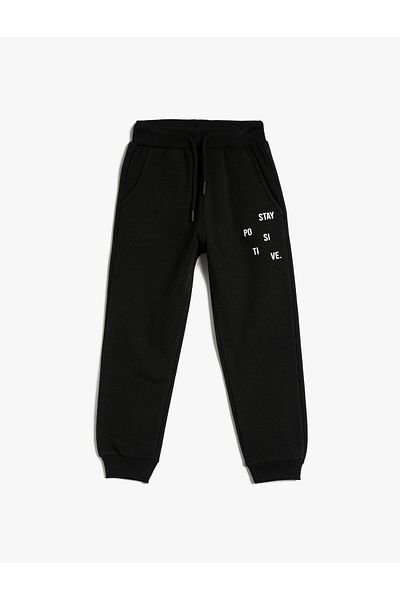 Koton Jogger Sweatpants Tie Waist Pocket Print Detailed