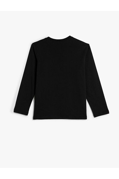 Koton T-Shirt Long Sleeve Crew Neck Printed Cotton
