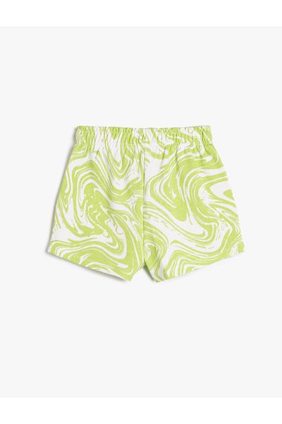 Koton Shorts Tie Waist Pocket Abstract Patterned Cotton
