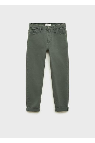 MANGO Kids Straight Cut Cotton Trousers