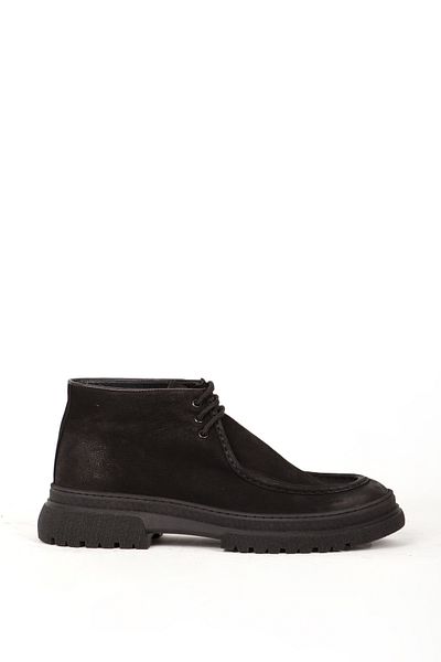 Pierre Cardinn Pierre Cardin Ανδρικές μπότες με κορδόνια Comfort Casual από γνήσιο δέρμα PC 44330 Μαύρο