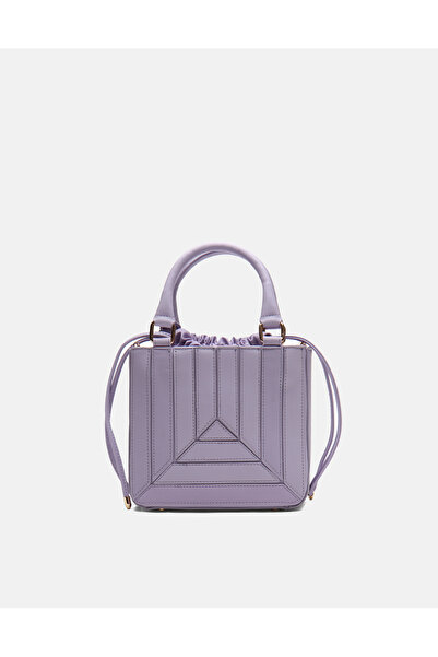 Lgrande Ohio Ağzı Büzgülü Lila Omuz Askılı Çok Bölmeli Modern Dokulu Kadın Ça...