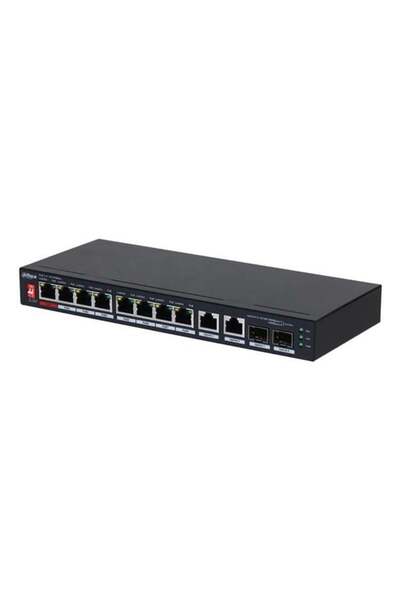 DAHUA 8Port Pfs3210-8Et2Gf-96 10/100 2-Sfp 96W Full Poe Unmanaged Switch