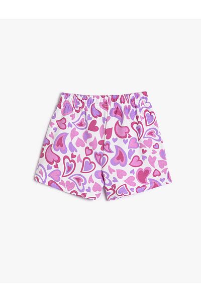 Koton Shorts Cotton Tie Waist Heart Patterned