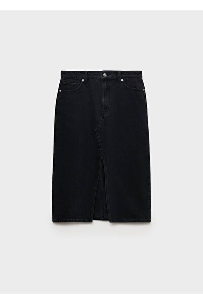 MANGO Woman Midi denim etek