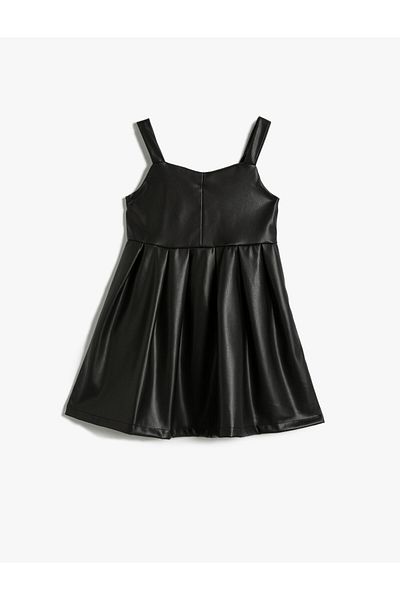 Koton Rochie gilet aspect piele cu bretele groase