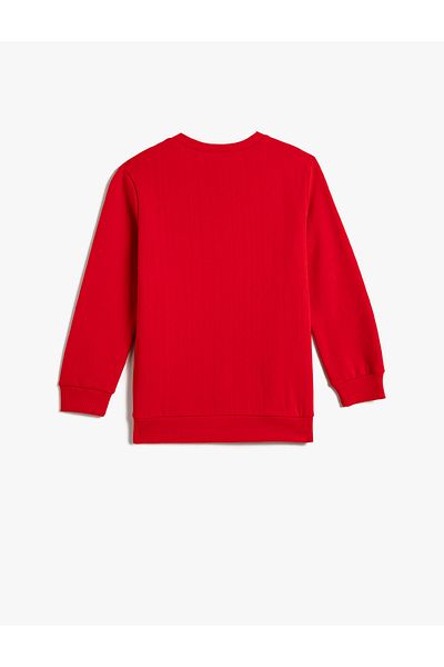 Koton Printed Sweat Licensed Raised Long Sleeve Crew Neck Printed Cotton