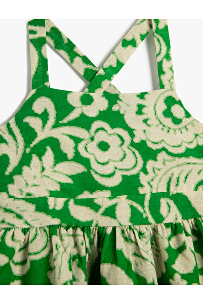 Koton Květinová směs lněného prádla s křížovými ramínky na zádech