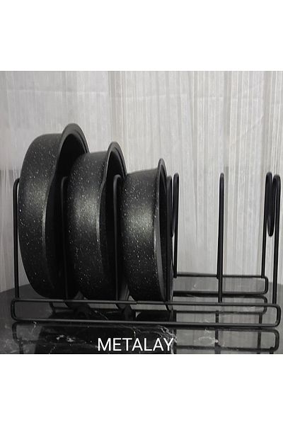 METALAY Organizator pentru capac de oală - Raft pentru capac de oală cu 5 compartimente