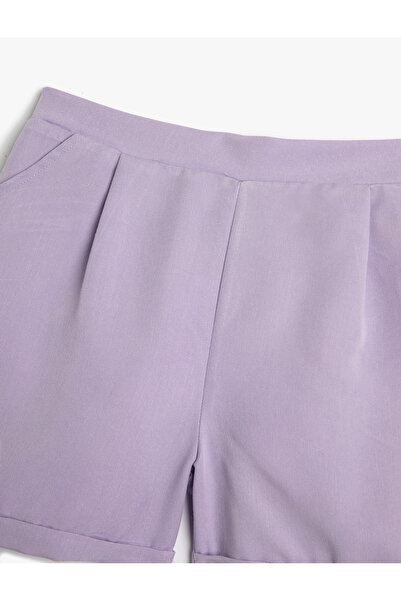 Koton Şort Beli Lastikli Modal Kumaş Cepli Pile Detaylı