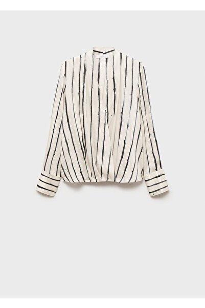 MANGO Woman Çizgili anvelop bluz