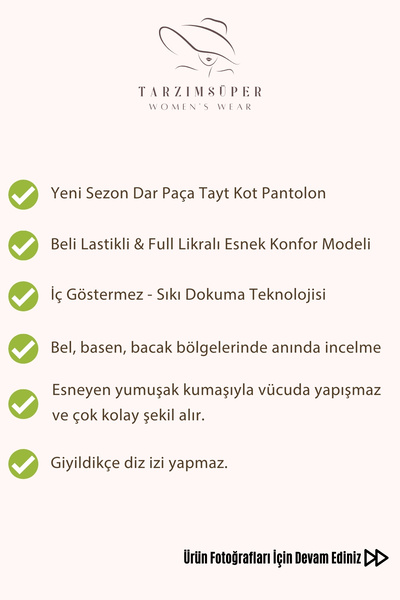 tarzımsüper Large Size Full Lycra Flexible Comfort Model Gathering Elastic Waist High Waist Leggings Jeans