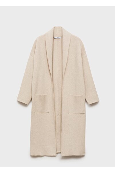 MANGO Woman Palton oversize din tricotaj cu buzunare