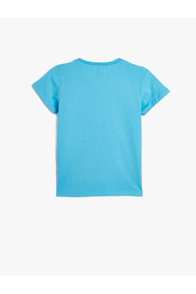Koton T-Shirt Short Sleeve Slogan Printed Cotton
