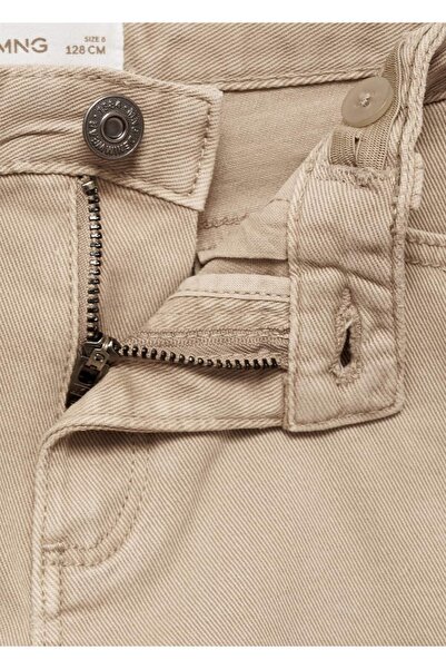 MANGO Kids Düz kesim pamuklu pantolon