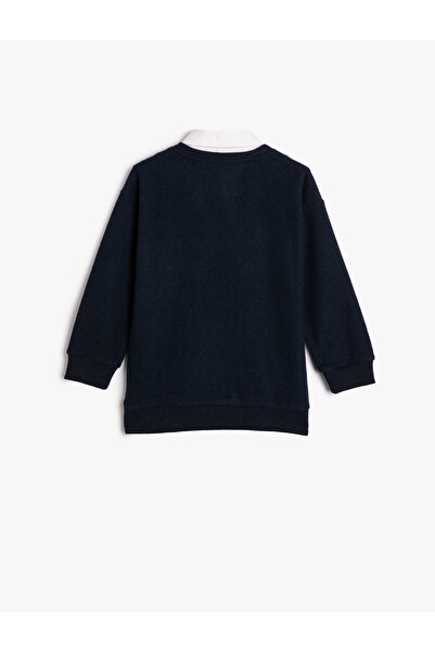 Koton Košilový límec Sweat Dlouhý rukáv Měkká žebrovaná textura