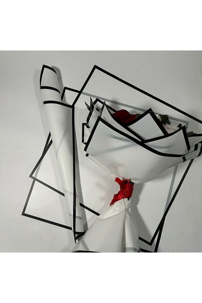 weloveis Luxury Black Flower Bouquet - White Backdrop, 55X55Cm, 20 Sheets Paper