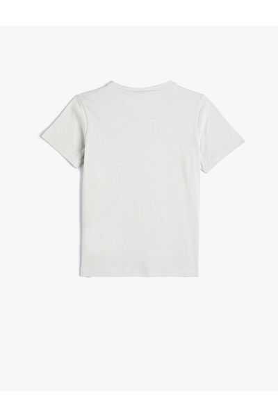 Koton Game Themed Short Sleeve Crew Neck Cotton T-Shirt