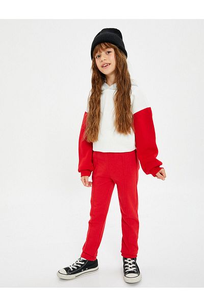 Koton Basic-Jogger-Jogginghose mit Kordelzug in der Taille und Bindetasche