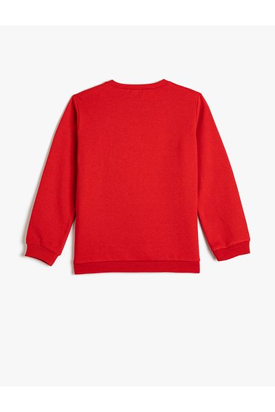 Koton Sweatshirt Printed Crew Neck Long Sleeve Raised