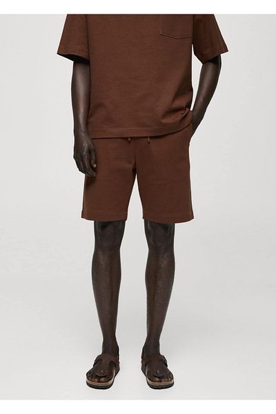 MANGO Man 100% Cotton Drawstring Bermuda Shorts