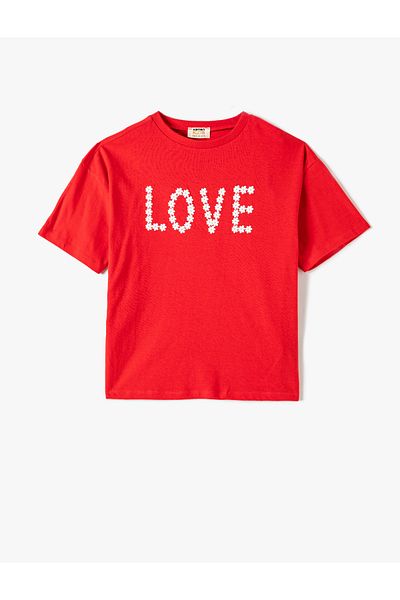 Koton T-Shirt Short Sleeve Floral Printed Crew Neck Cotton