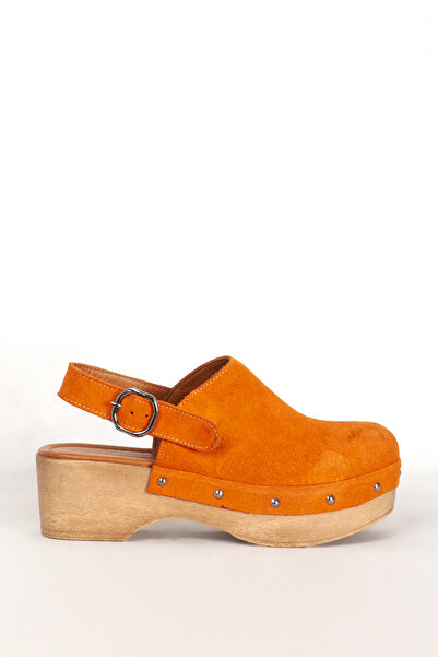 Dericlub DERİCLUB 7607 Real Suede Leather Closed Toe Clog Sandals
