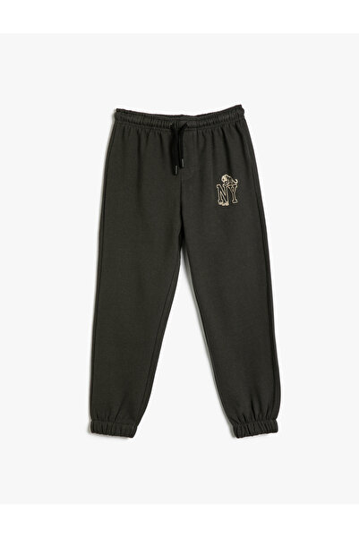 Koton Jogger-Jogginghose mit Print-Detail zum Binden an der Taille