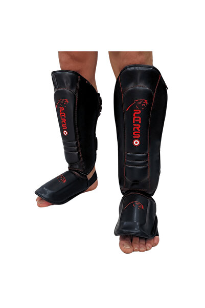 Pars Fighter Profesyonel Kick Boks ve Muay Thai Ayak Kaval Koruyucu Siyah-Kır...