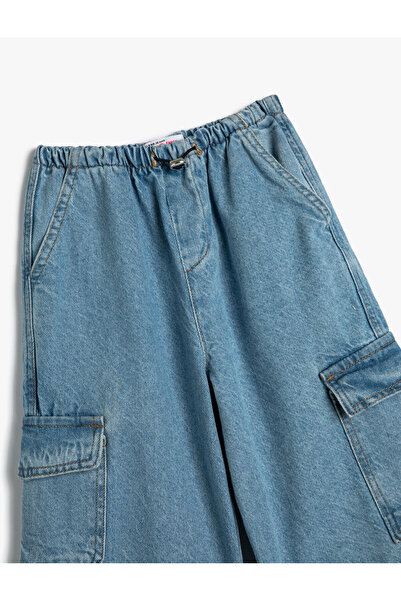 Koton Cargo Jogger Jeans Bavlněná kapsa s klopou