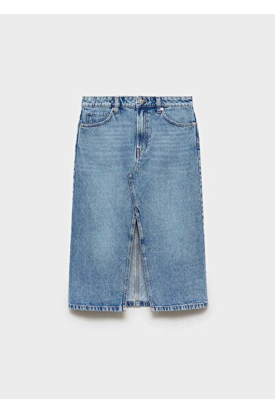 MANGO Woman Midi denim etek
