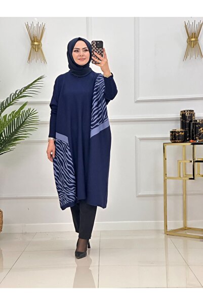 Enans Design Tricotaj de damă tunică, tunică casual cu model