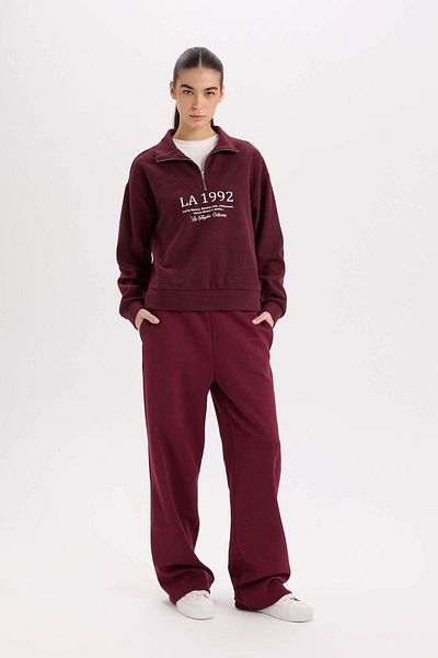 DeFacto Gerade Passform, elastische Taille, Taschen, hohe Taille, dicke Basic-Straight-Jogginghose B8571ax24wn
