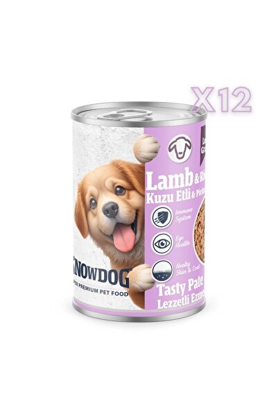 Snow Dog Premium Kıyılmış Kuzu Etli Yavru Köpek Konservesi 12 Adet*400 G