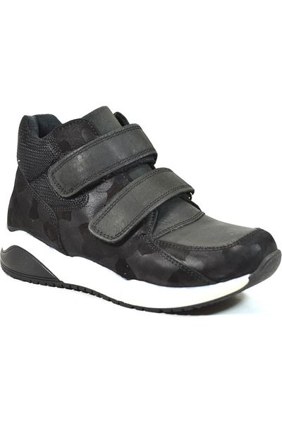 PİNKY PİNKY Pinky Pinky 304 Γνήσιο Δερμάτινο Μαύρο Ορθοπεδικό Velcro Boy's Boots