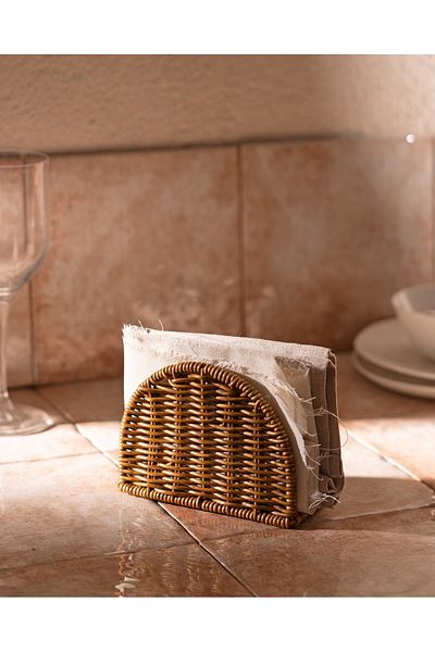 safestore Table Top Rattan Napkin Holder