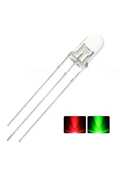 CNL 3 Bacak Kırmızı Yeşil 5mm Katot Diyot Çift Renk Led - 5 Adet