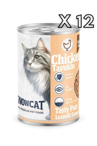 Snow Cat Premium Kıyılmış Tavuk Etli Kedi Konservesi 12 Adet*400 G