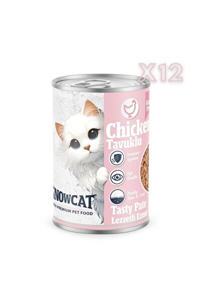 Snow Cat Premium Kıyılmış Tavuk Etli Yavru Kedi Konservesi 12 Adet*400 G