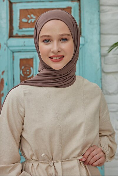 Şalland Dark Mink Combed Cotton Shawl